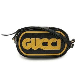 GUCCI Black Leather Pochette Shoulder Bag